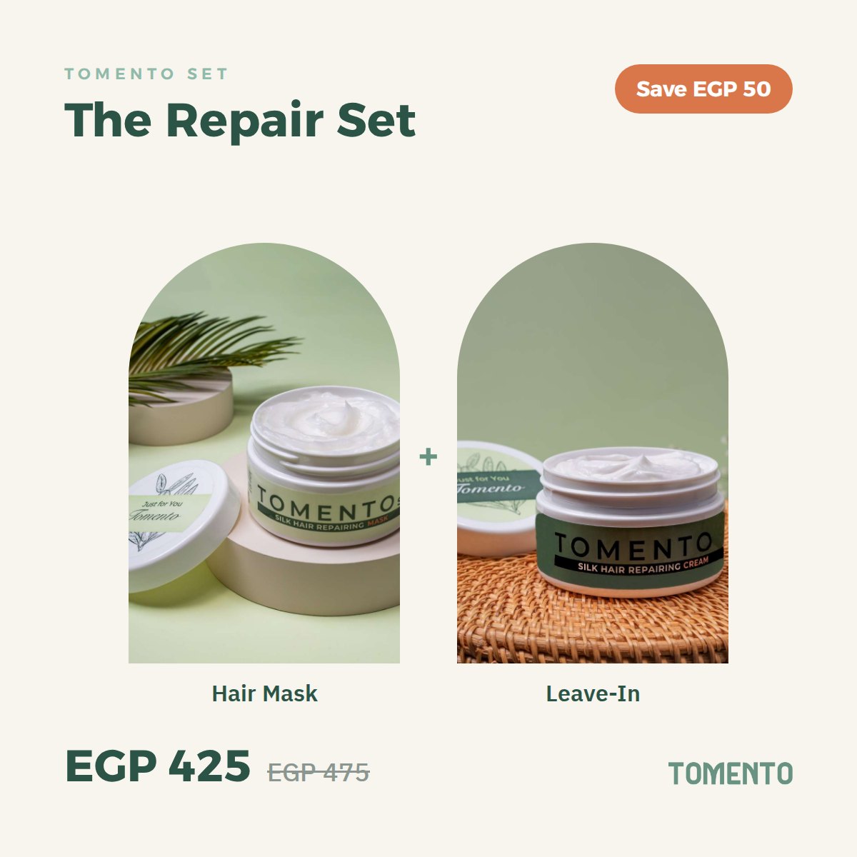 card-en: The Repair Set, hair mask and leave-in